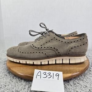 Cole Haan ZeroGrand Gray Suede Casual Daily Wingtip Brogue Oxford Mens 11 M
